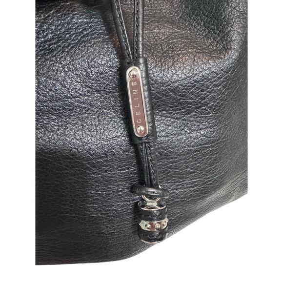 Auth. Celine Bittersweet Black Hobo Slouchy Textured Leather Handbag W/COA - Picture 7 of 16